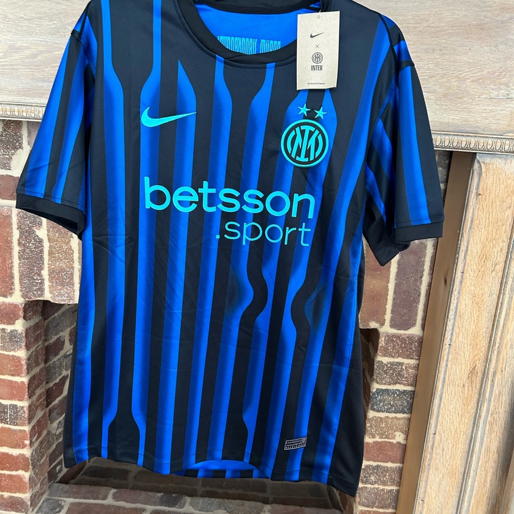 Nike Inter Milan Striped Blue and Black Jersey
